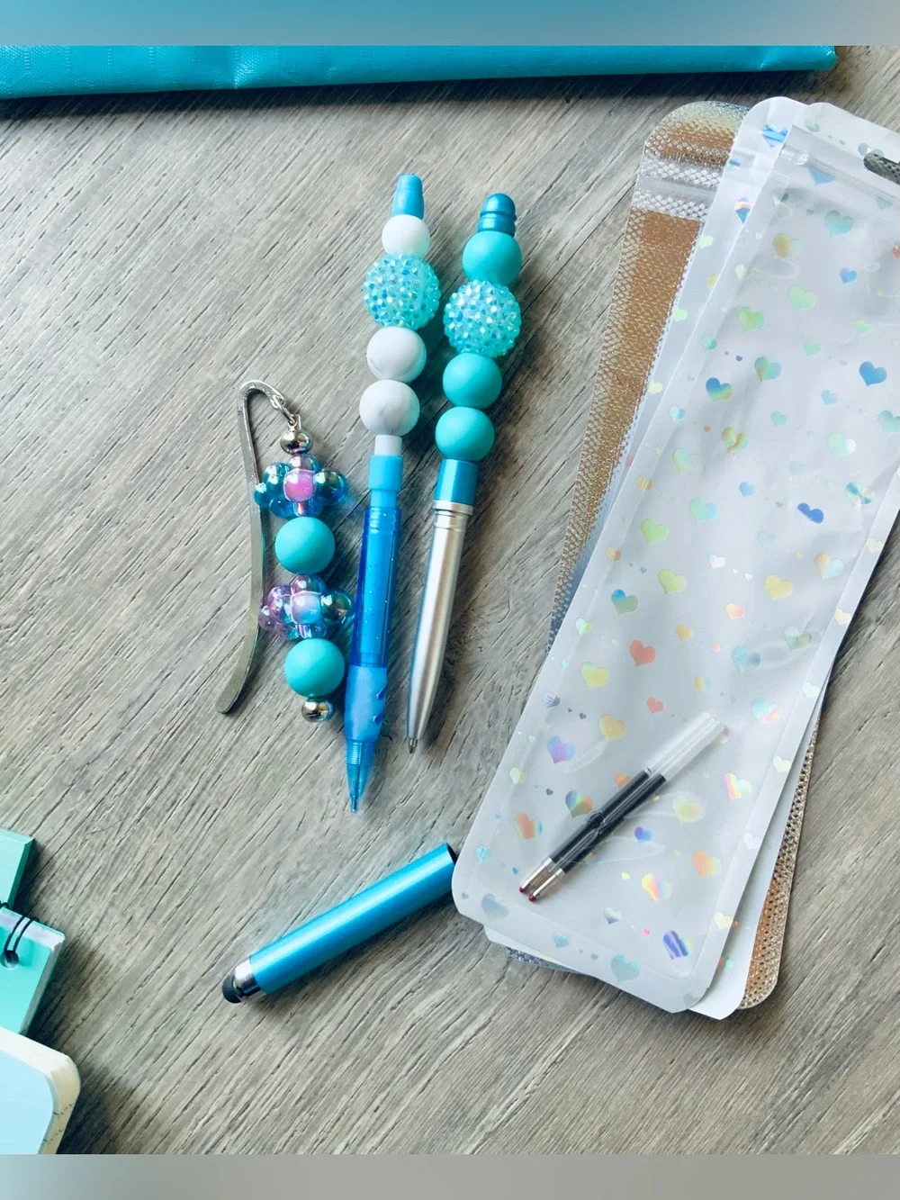 NEW📚 Handcrafted Stationery Set w/ Beaded Stylus Pen & More